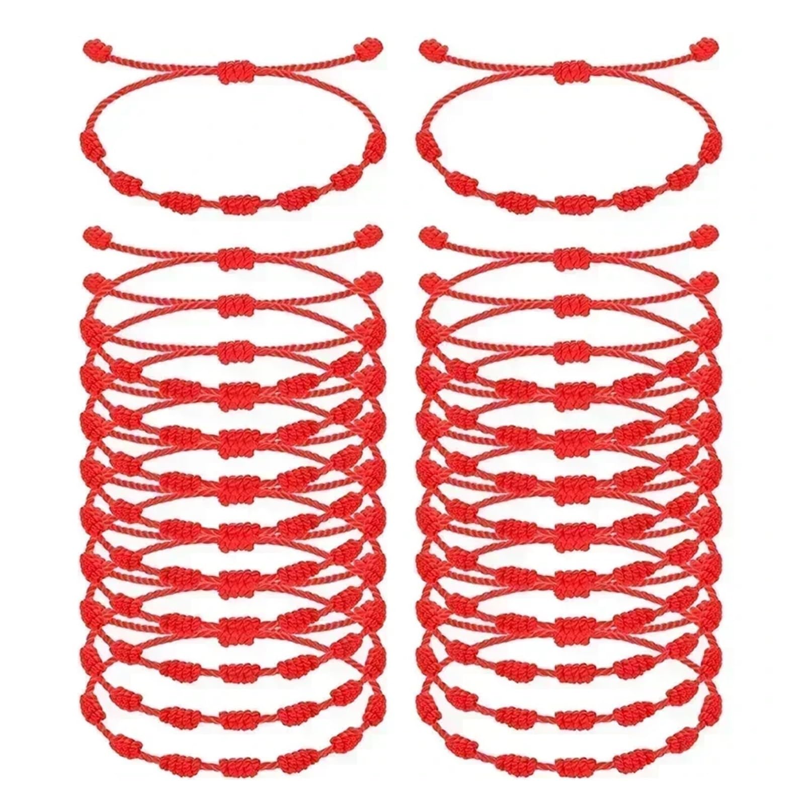 Geflochtenes Seilarmband 2–50 Stück schwarze und rote Seil-gewebte Armbänder for Männer Frauen, die jedes Jahr getragen werden