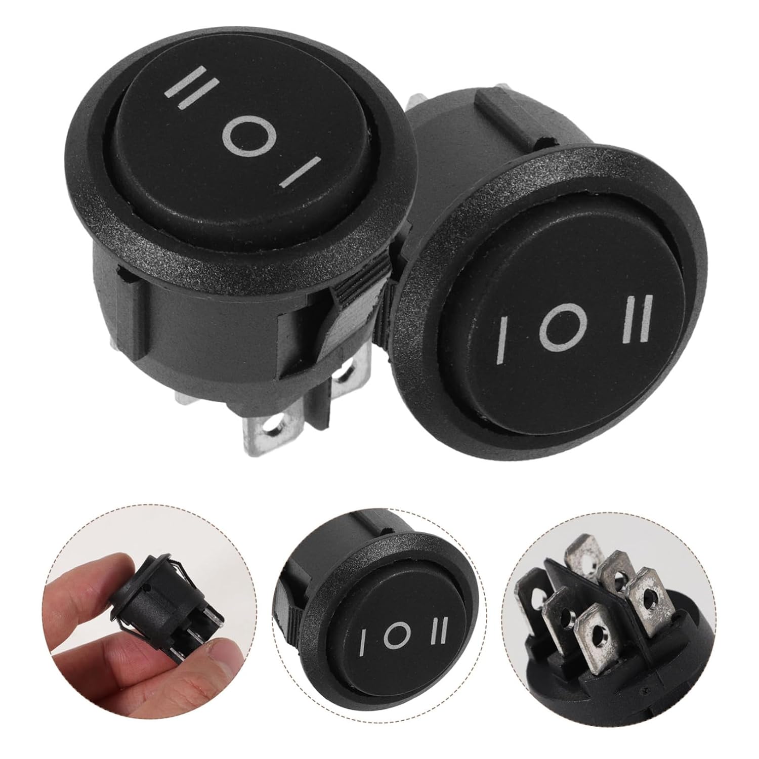 8pcs Position Round Rocker Pin Toggle for Vehicle Easy Installation for Car and Boat for Appliances