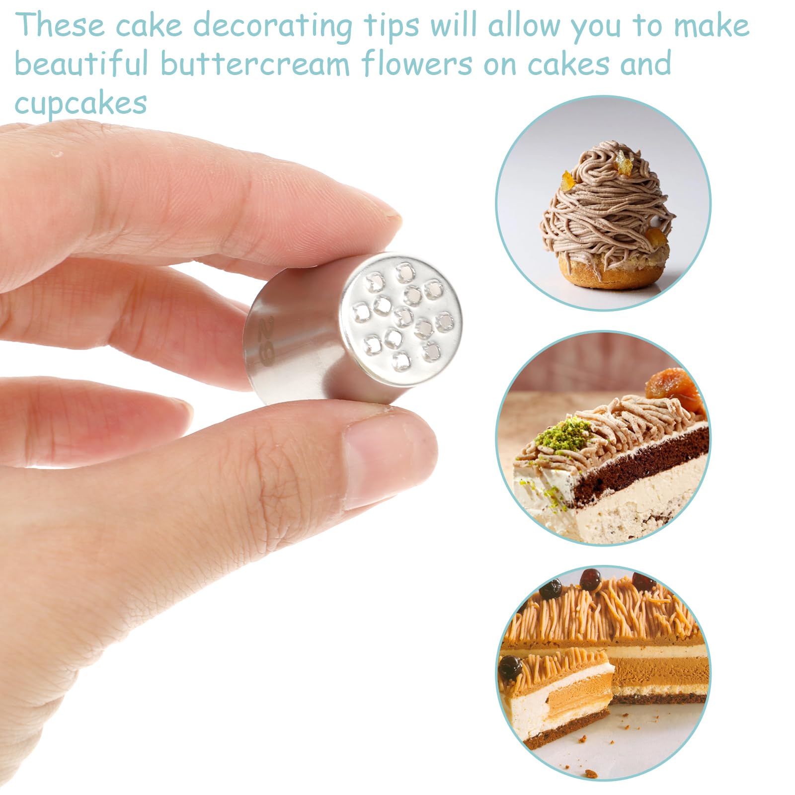 Set 3 Beccucci Per Decorazione Torte - Numeri 233, 234 E 23M, In Acciaio Inox, Per Erba E Decorazioni - Foto 4