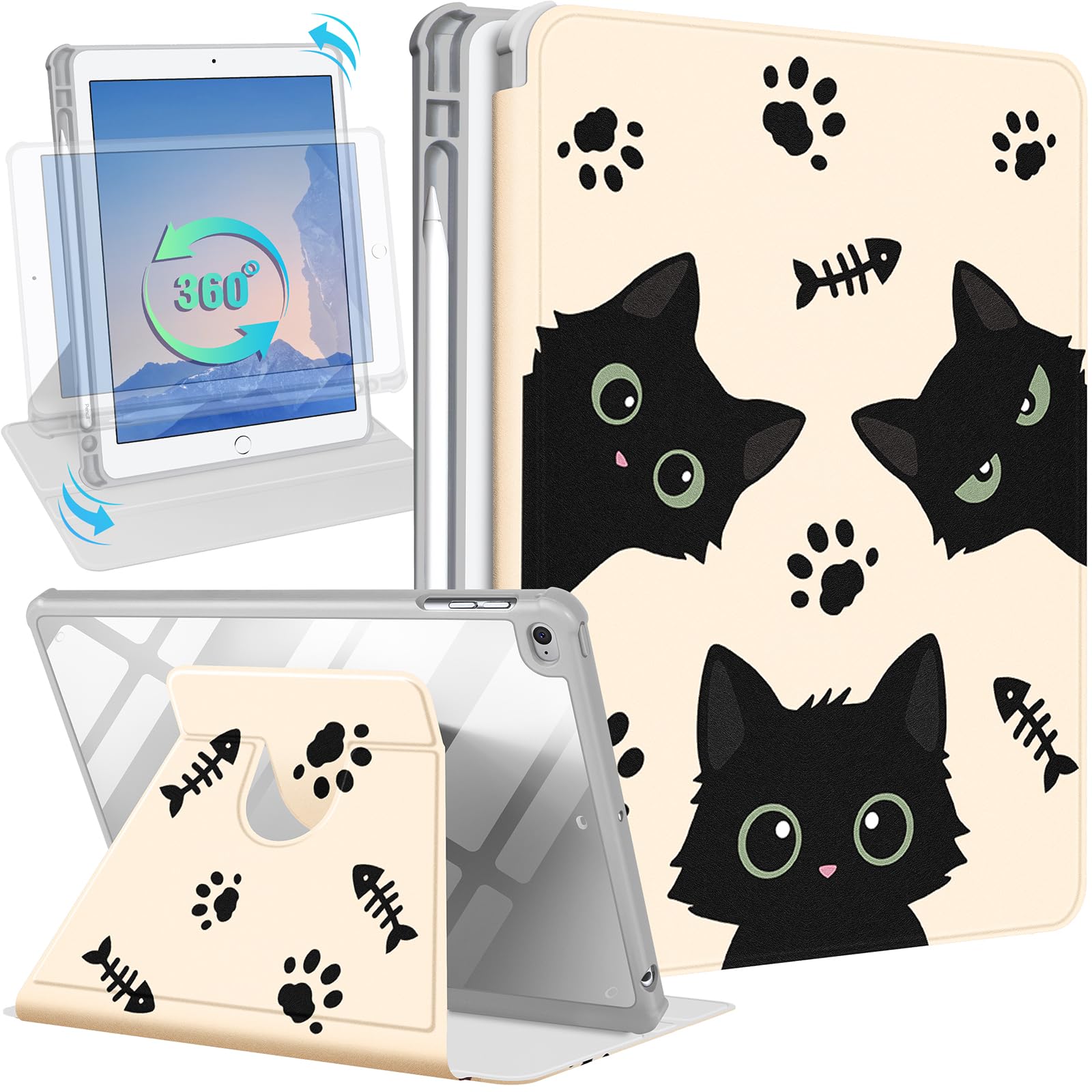 Amazon.com: Uppuppy for iPad Case Fold, for iPad 9.7-inch, Black