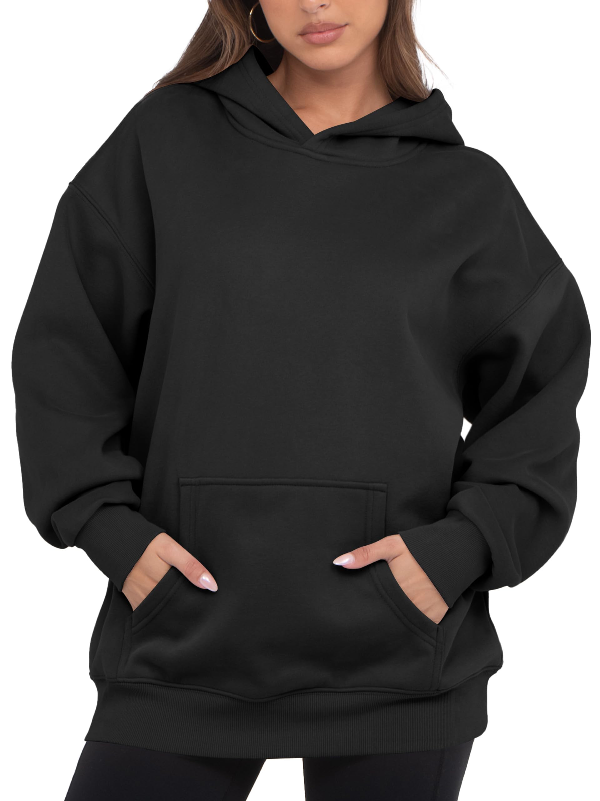 Womens Oversized Hoodies Fleece Loose Hooded Sweatshirt Fall Winter Outfits 2026 Trendy Clothes