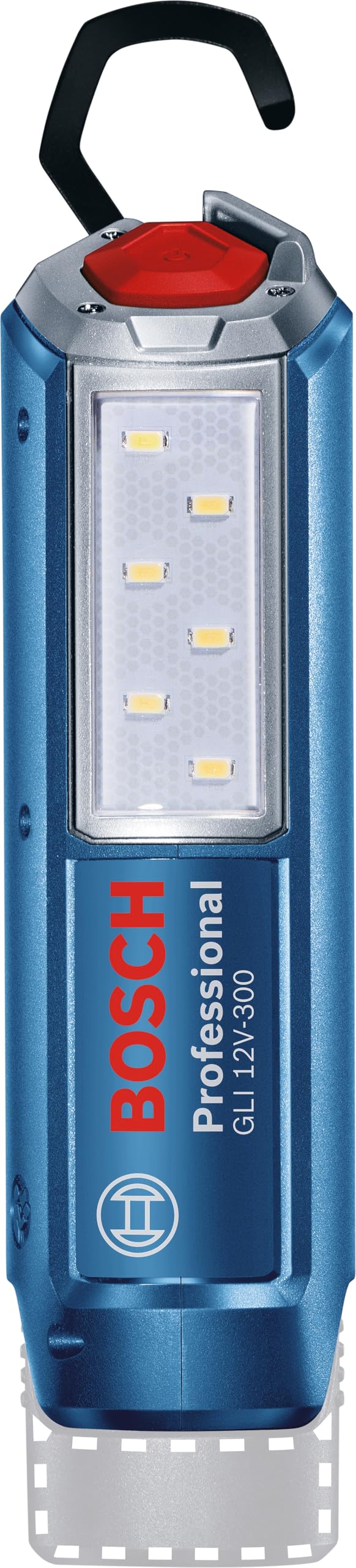 Bosch Professional system 12V: akumulatorowa lampa budowlana LED GLI 12V-300 (300 lm, bez akumulatorów i ładowarki, opakowanie kartonowe)
