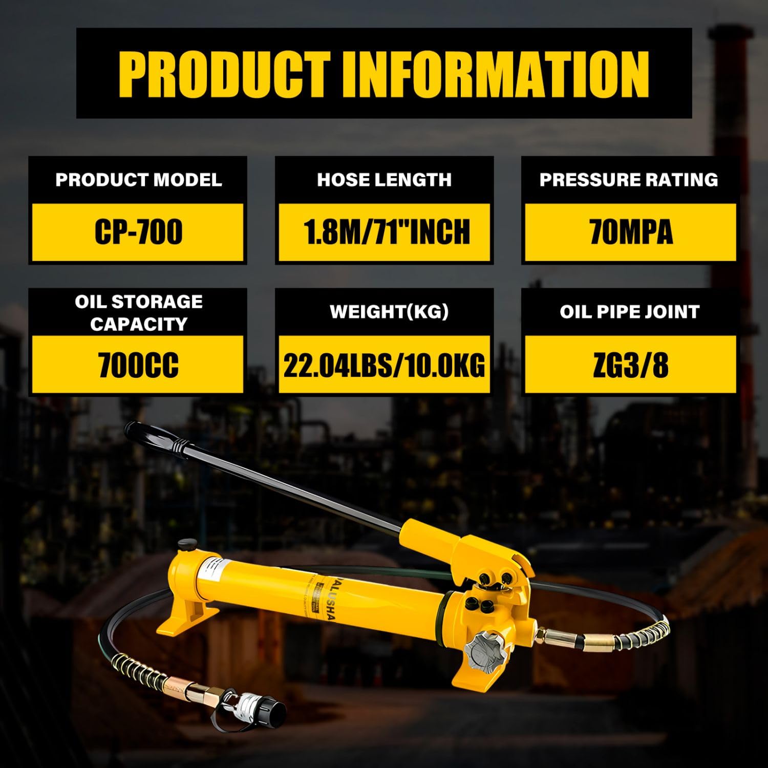 DALUSHAN CP-700 Hydraulic Manual Pump 10000psi High Pressure Hydraulic Hand Pump 900cc Oil Capacity Hydraulic Lifting Pump