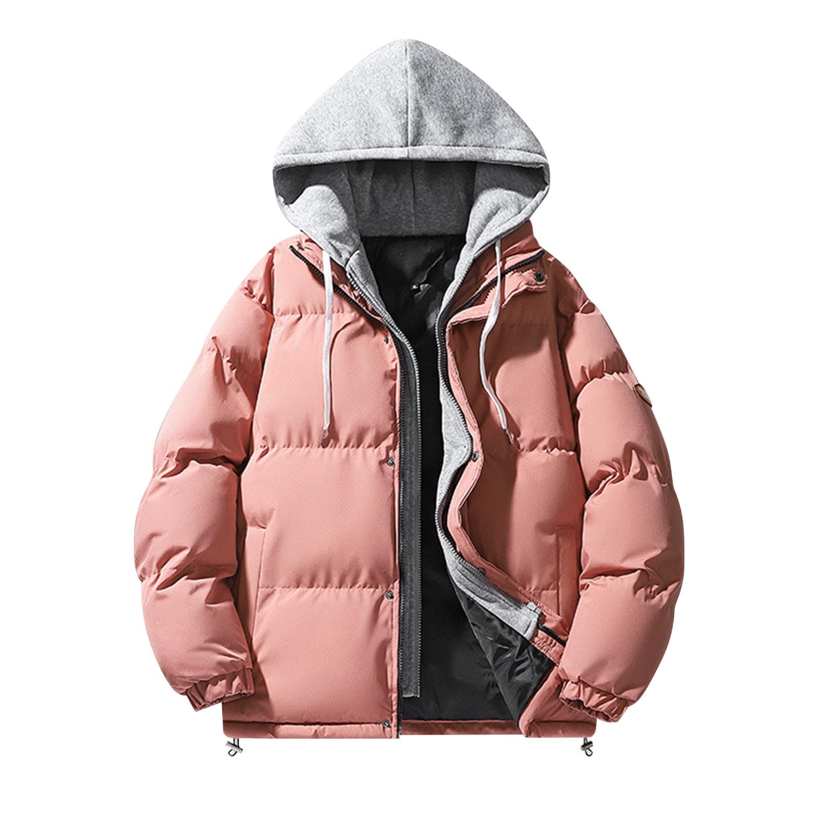 Giacchetto Leggero con Cappuccio Uomo 2024 Cappotto Invernale da Uomo in Pile Giacca di Cotone con Cappuccio Cappotto Casual Cappotti e Giacche da Uomo alla Moda Giubbotto di Inver