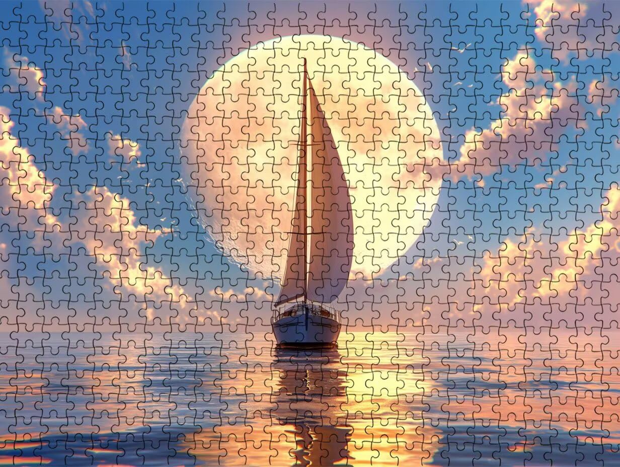 Puzzle 6000 sztuk, Księżyc Świeca Puzzle Dorosłych Puzzle, Wyzwanie Dekoracja Puzzle Gra Rozrywka Edukacyjna Gra dla całej rodziny, na prezent Dekoracja R7KH-193