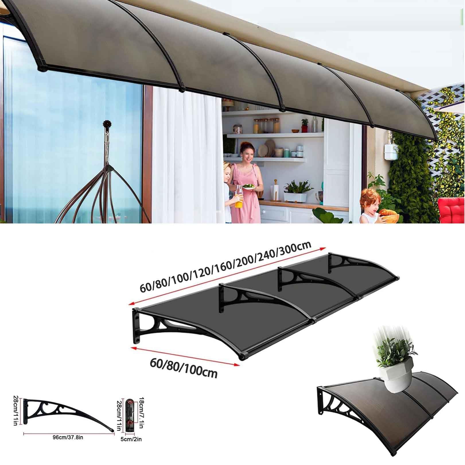 Tendalino da Parete da 80 cm - Design Curvo per Protezione da Pioggia e Vento, Leggero, a Tenuta stagna, Perfetto per Porte e finestre - Elegante Soluzione di tendalino per Esterni