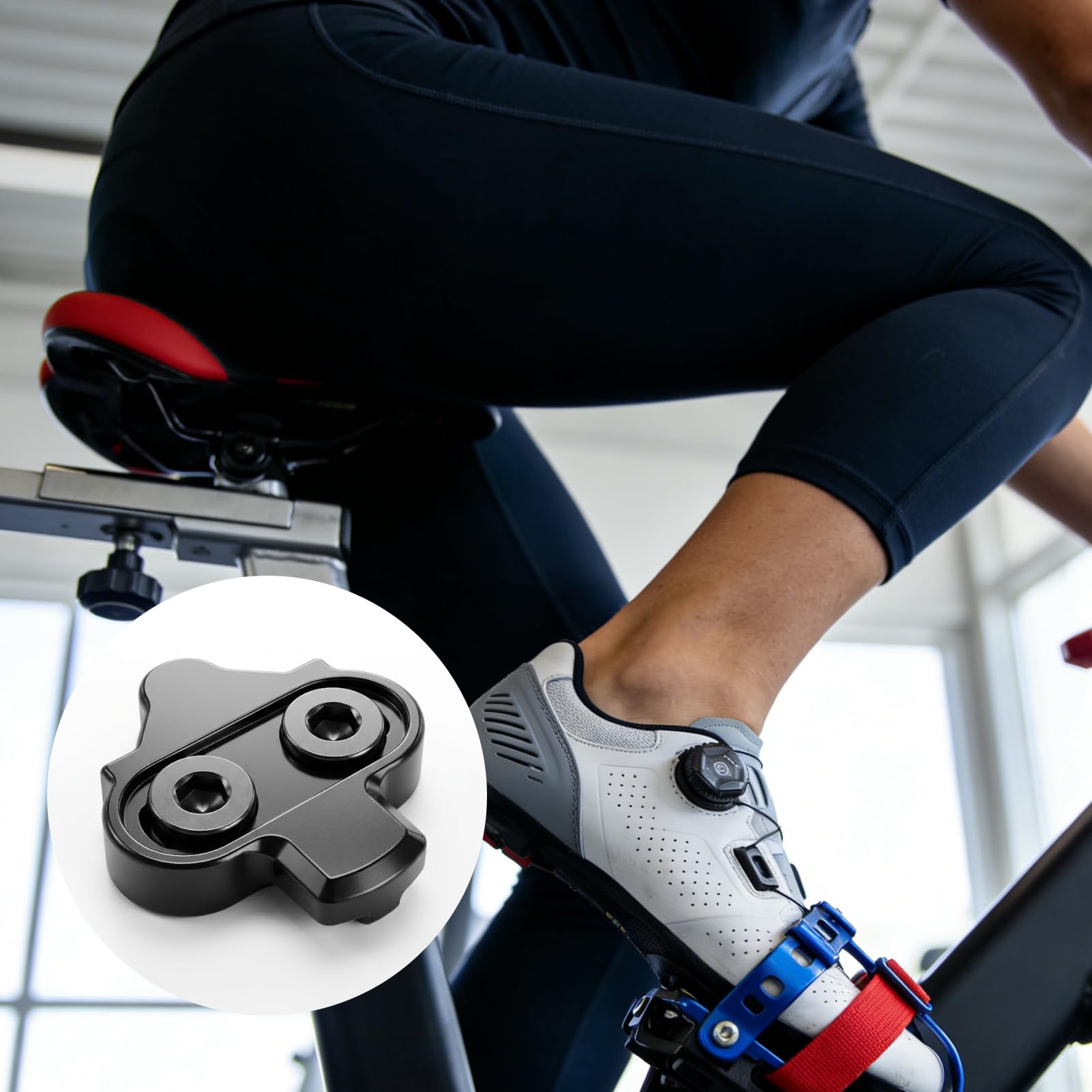 1 Set Bike Fahrrad Schuhplattenset SPD kompatible Cleats für MTB & Rennrad, rutschfeste Pedalplatten mit Schrauben und Metallplatten, langlebig, 
