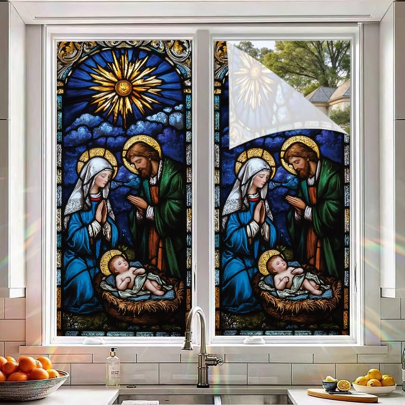 Vinilo decorativo ventana Nativity 17.7 x 39.3 in miniatura 5
