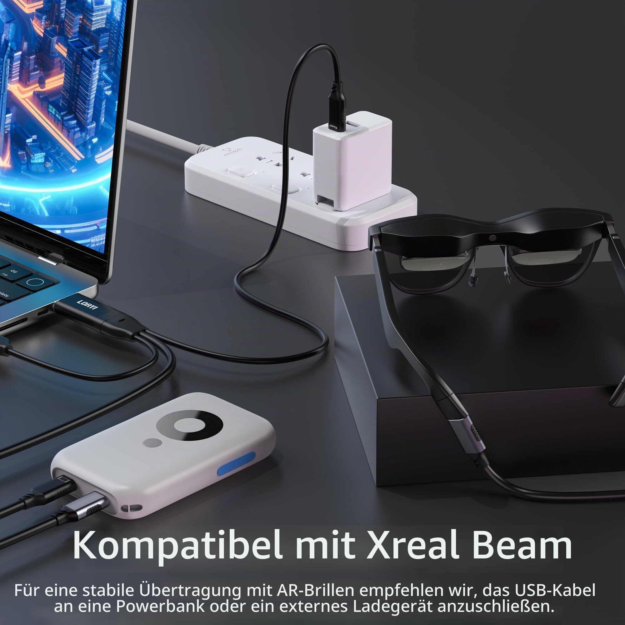 DisplayPort-auf-USB-C-Kabel, 5K @ 60Hz/4K @ 144Hz, 2 m DP auf USB C für mobilen Monitor, Studio-Display, XREAL Beam, Touch-Funktion, kompatibel mit Nreal Xreal, Switch, Xbox, Steam Deck, PS4/5