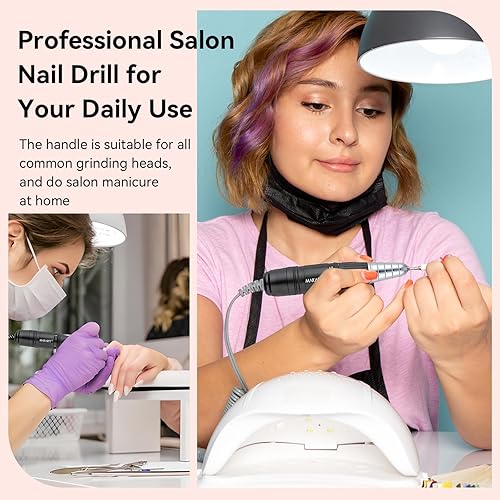 Miniatura 7 de Makartt Taladro de uñas para máquina Up200 - Lima eléctrica profesional para quitar el esmalte de gel de uñas de polietileno color negro B-05