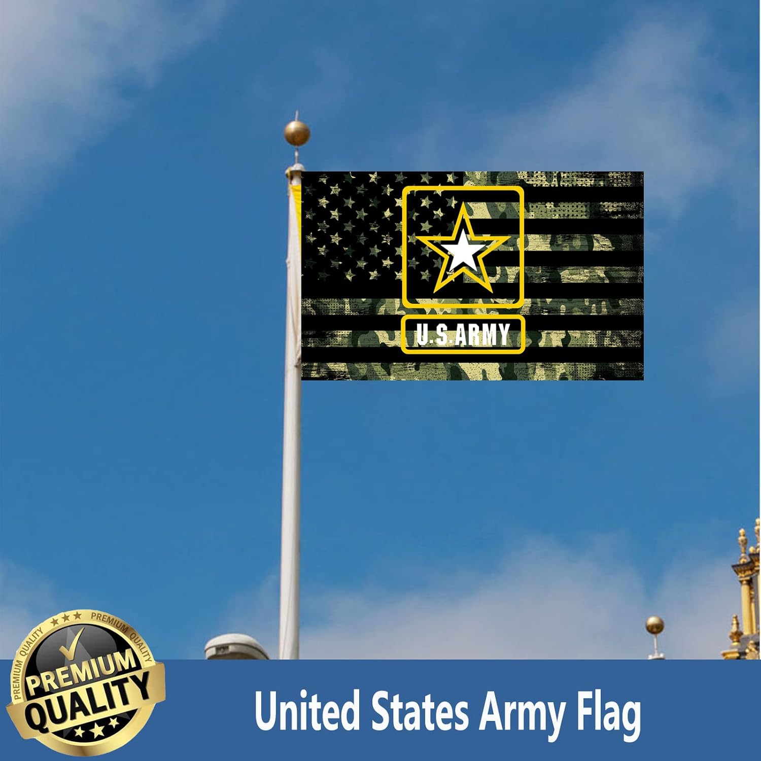 US Army Camo Flag 3x5 Outdoor Double Sided- American United States Army Star Black Military Flags 3 Ply Heavy Duty Fade Resistant Banner for Outdoor Indoor Garage Wall - Image 6