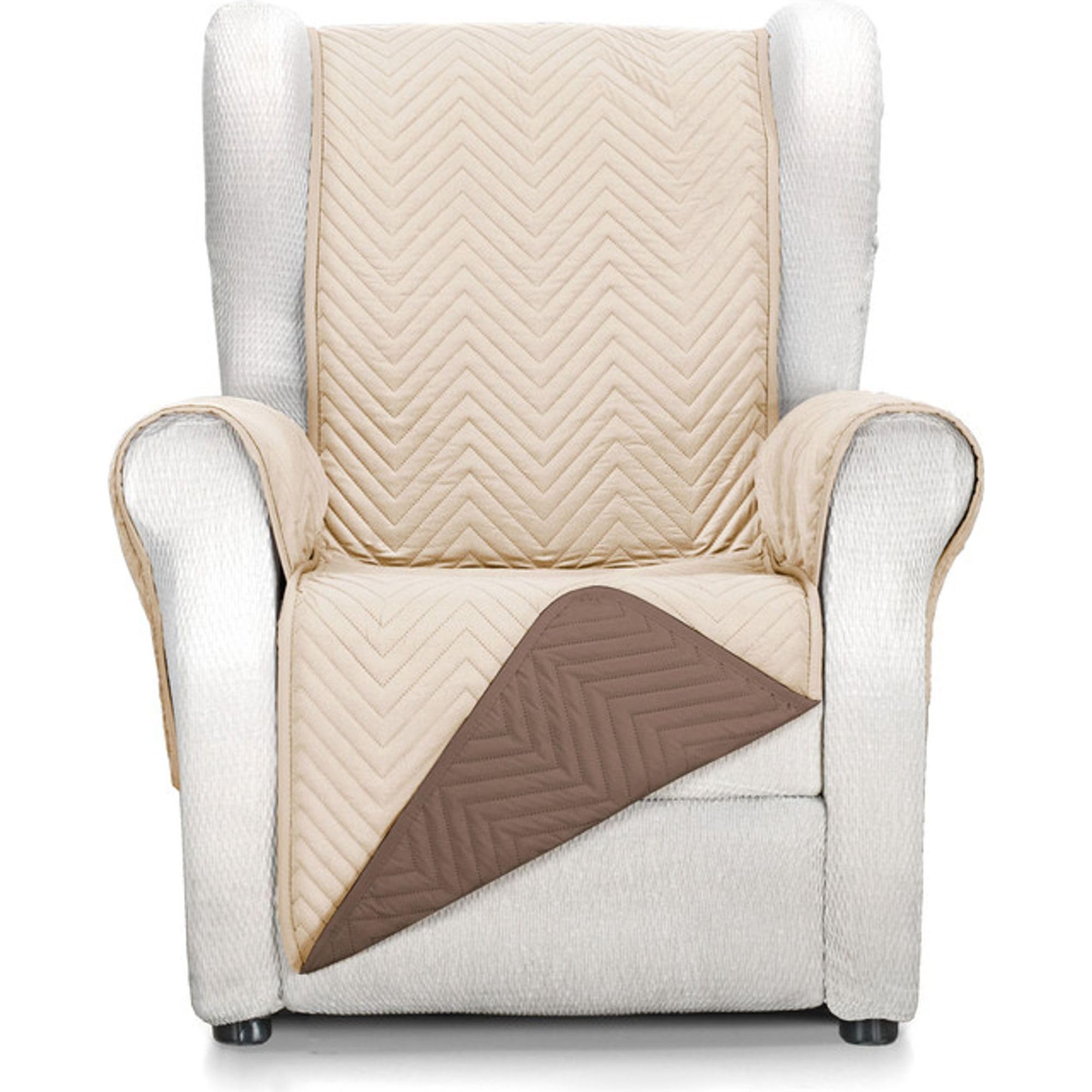 Funda Sillón 1 Plaza/Relax Confort Máximo y Ajuste Completo - Funda para Sillón 1 Plaza y Sillón Relax Color Beige/Marrón