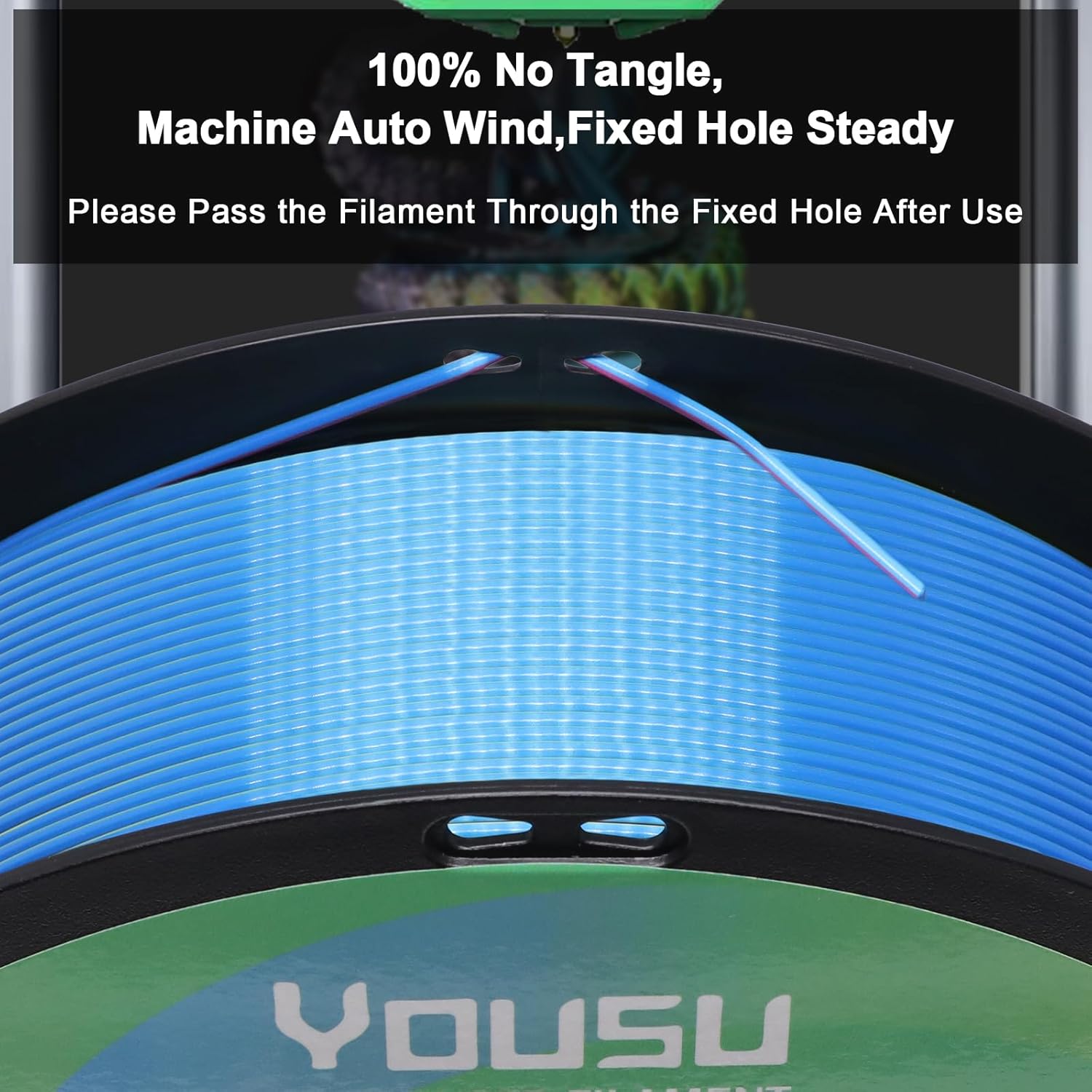 YOUSU 3D Printer Filament Silk PLA Filament Rainbow Color,1.75mm Tri Color Filament 6 * 1kg Pack. - Image 3