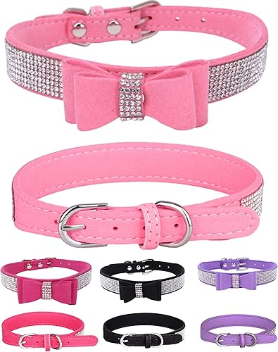 Collar brillante para perros pequeños, medianos y grandes, collares de perro con corona de diamantes de imitación para perras y perros machos,
