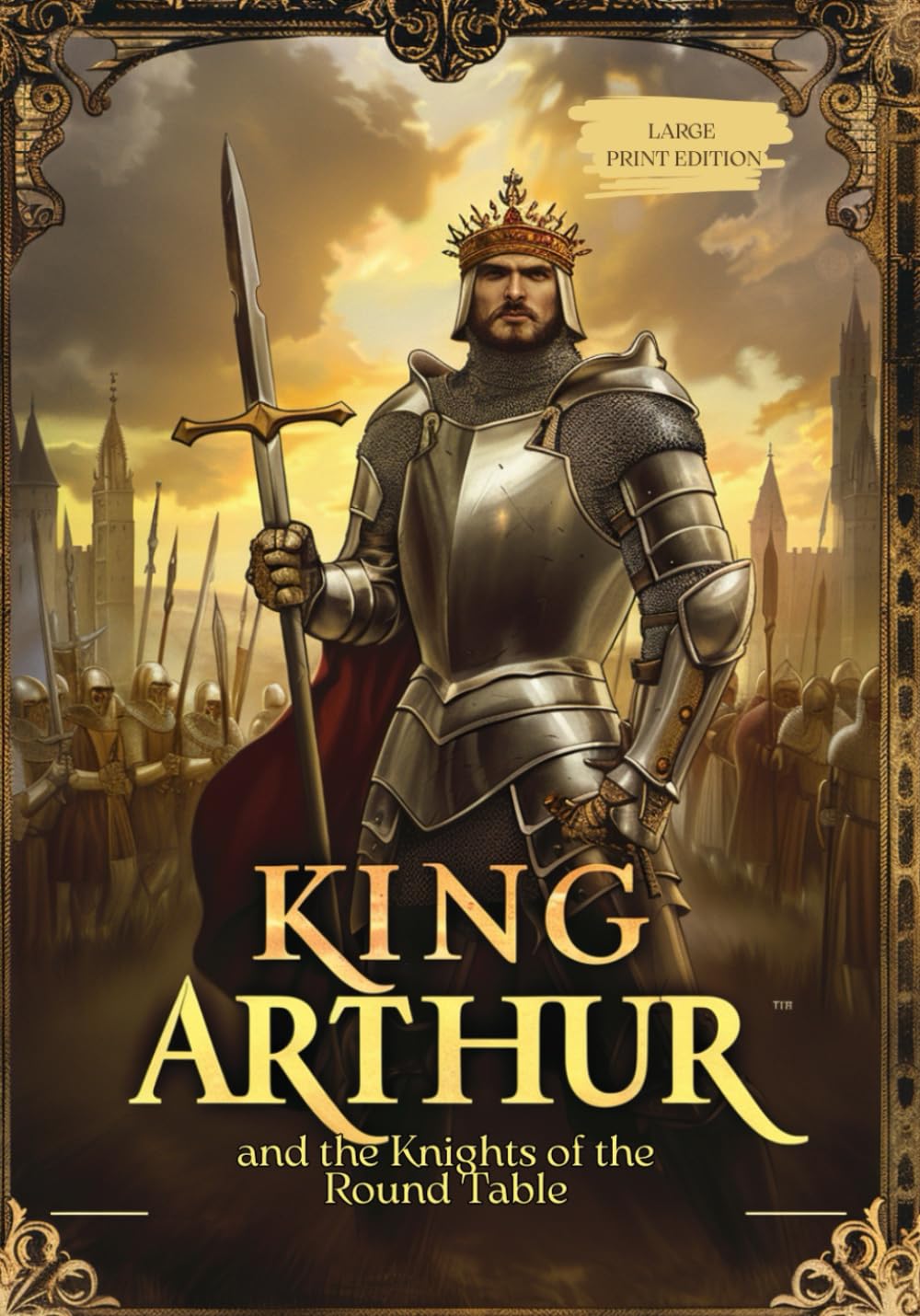 KING ARTHUR AND THE KNIGHTS OF THE ROUND TABLE (LARGE PRINT EDITION): An Epic Saga of Valor, Betrayal, Magic, and the Fall of a Legendary Kingdom