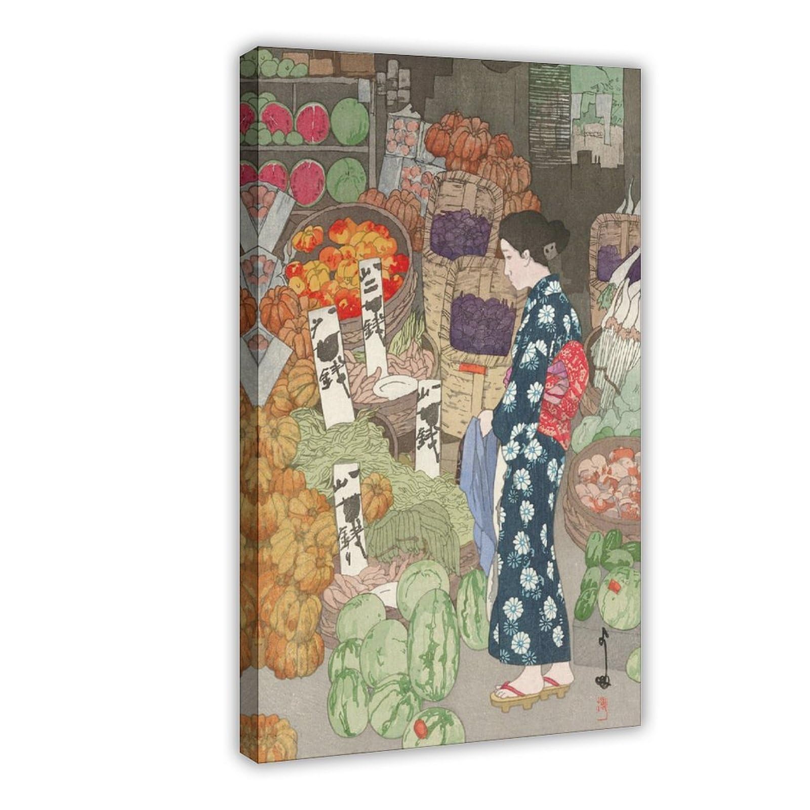 Dfjyjfgjj Yoshida Hiroshi,Honest Greengrocery,Japanese Painting Wall Decoration Poster Family Bar Restaurant Garage Cafe Art Sign Gift 20" L X 30" W