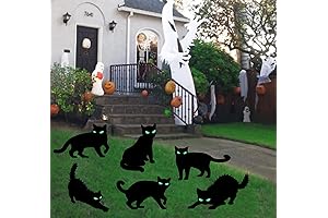 6Pack Halloween Cat Silhouette with Glow in the Dark Eyes