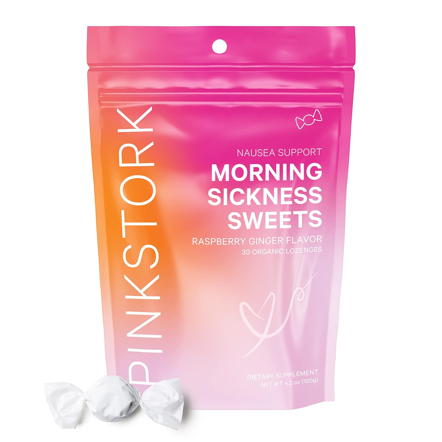 Buy Pink Stork Morning Sickness Candy Ginger Raspberry Flavor, USDA