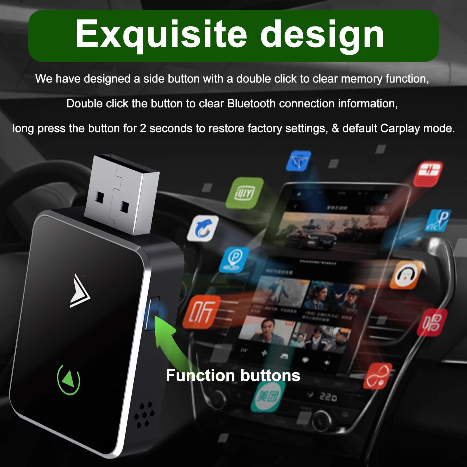 Adattatore CarPlay Wireless BOBOPACK 2-in-1 - Per IPhone, Plug & Play USB-C/A - Foto 6