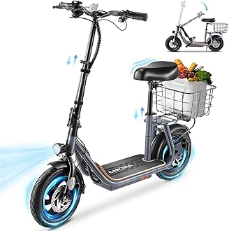Peak 1200W Electric Scooter with Seat,30 Miles Max Range,Electric Scooter Adults&Teens,Up to 43MPH Foldable Ebike,Key Start Adjustable E-Bike with Kid Seat,Commuter Escooter,Gray