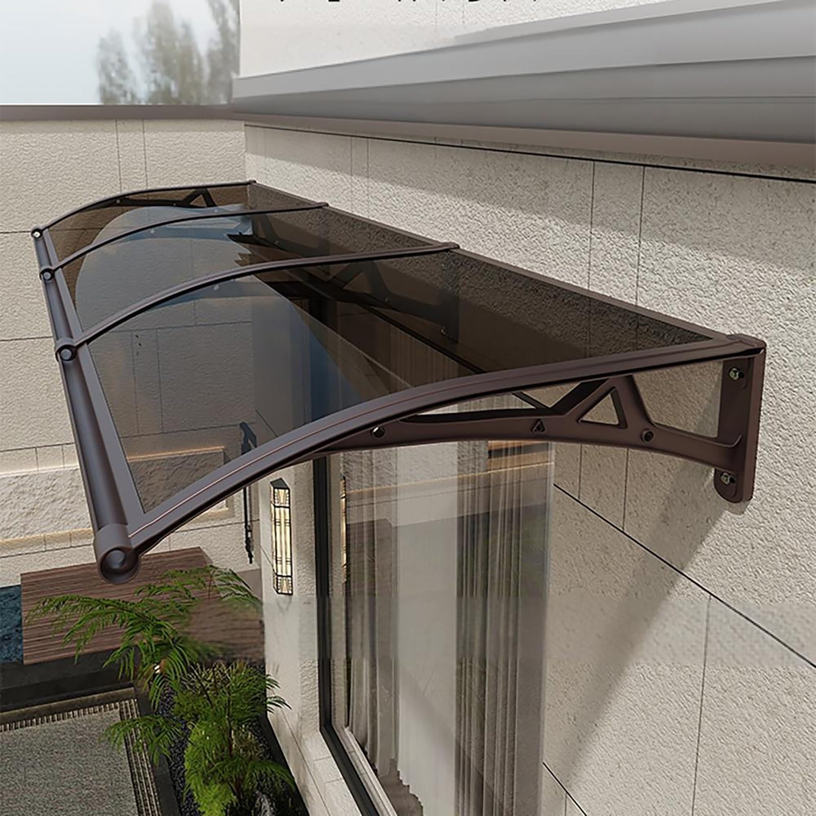Cubierta del patio para la puerta delantera que protege de lluvia y granizo