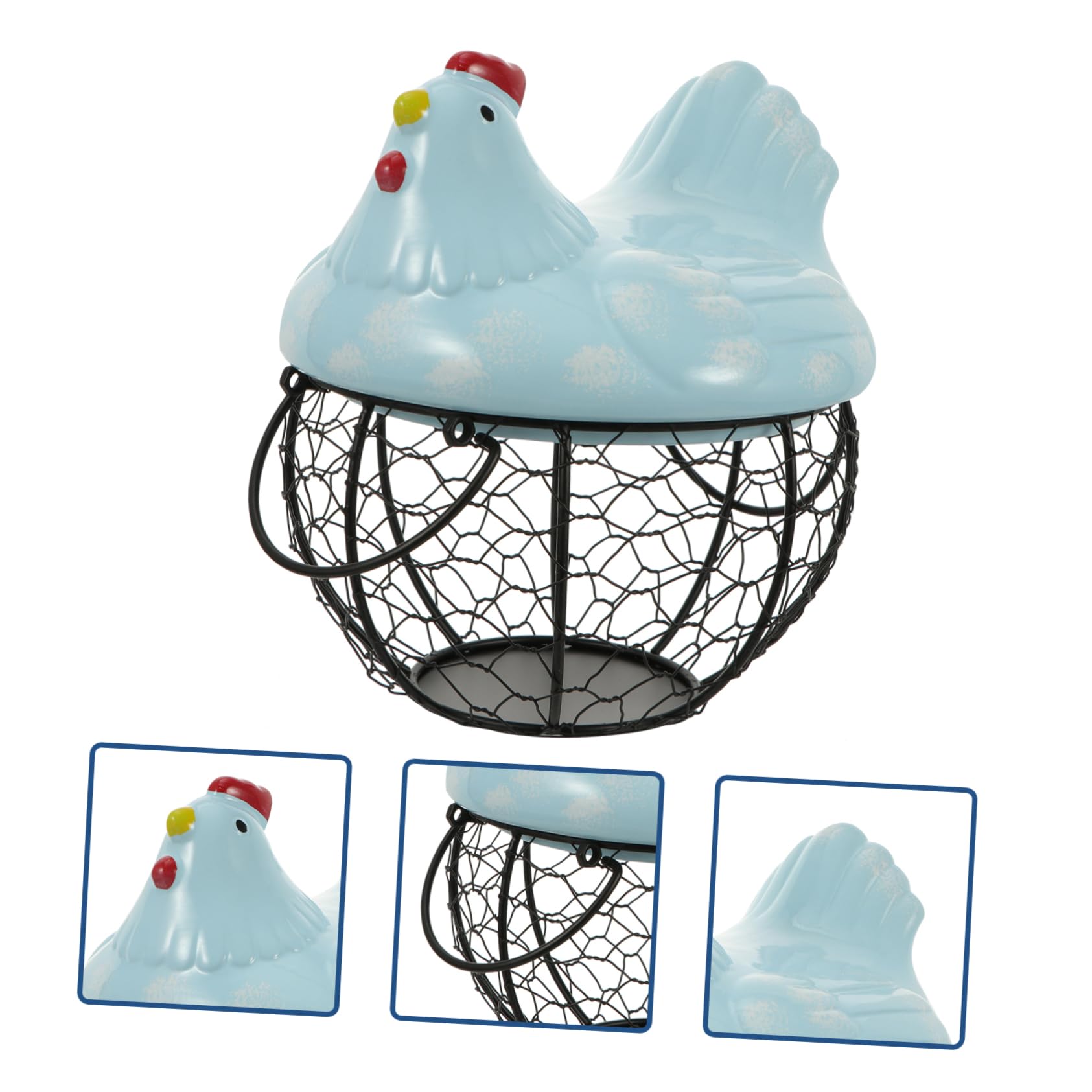 1pièce Panier De Rangement Œufs Forme De Poulet Décoration De Bureau Maison Panier Support Pour Œufs Et Collations Accessoire Décoratif Pour Cuisine Et Salle à Manger