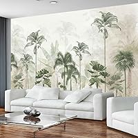 Vista 46 de Papel tapiz tropical de hojas de plátano verde, murales de plantas para dormitorio y sala de estar (no es autoadhesivo)