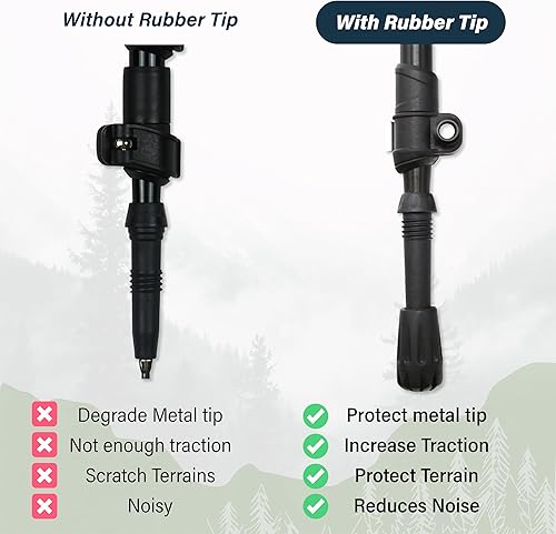 Miniatura 9 de TREKOLOGY Puntas de bastón de senderismo  12 unidades  juego de puntas de bastón de senderismo puntas de goma  Protectores de punta de repuesto para