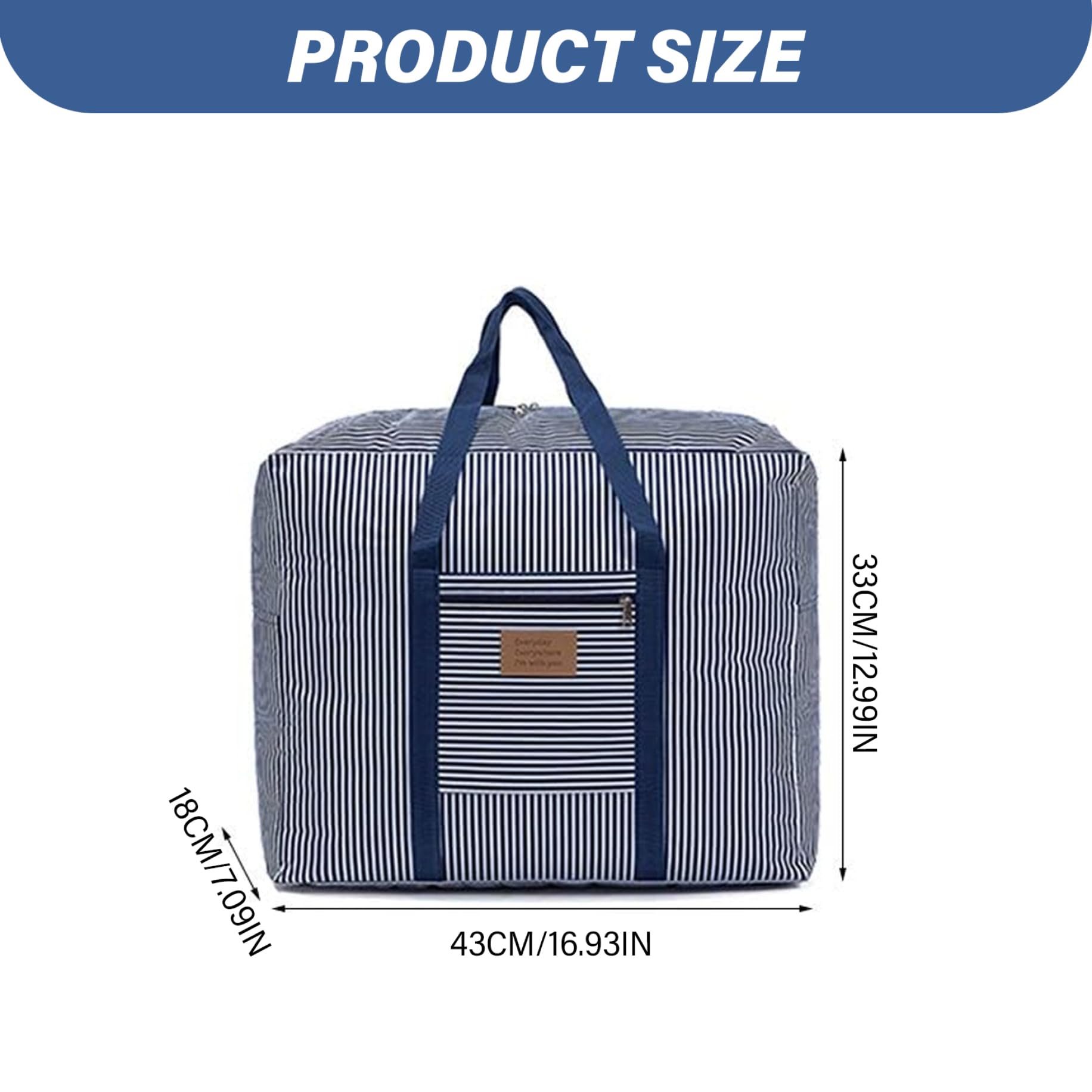 Bolsas para mudanzas, 17x13x7, Impermeables, a Rayas, Almacenamiento de Tela Oxford para Viajes con asa, Cremallera para Ropa de sábanas de edredón