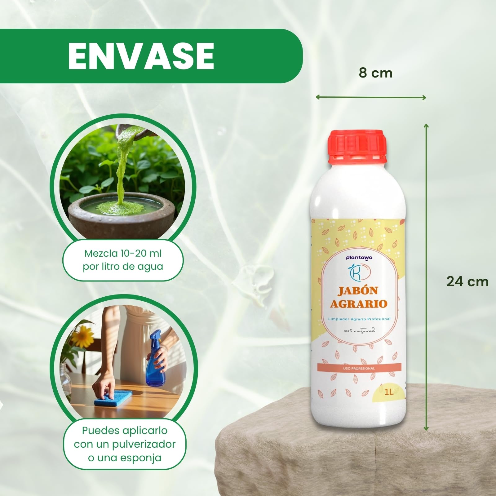 PLANTAWA Savon de Potassium 2x1L| Savon Agricole à Haute Concentration pour la Lutte Contre les Parasites et les Insectes | Savon Insecticide | Savon Noir pour vos Plantes et votre Jardin
