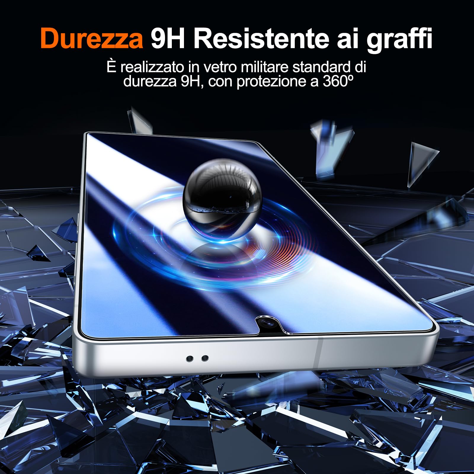 UniqueMe per Samsung Galaxy S25 Ultra Pellicola Protettiva - 2 Pezzi Pellicola Vetro Temperato per Samsung S25 Ultra e 2 Pezzi Protezione Fotocamera, Resistente ai Graffi, Bubble Proof