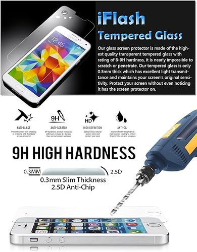 Miniatura 2 de IFLASH Protector de pantalla de vidrio templado transparente para iPod Touch 7, iPod Touch 5, iPod Touch 6, Apple iPod Touch 7, 5ª y 6ª