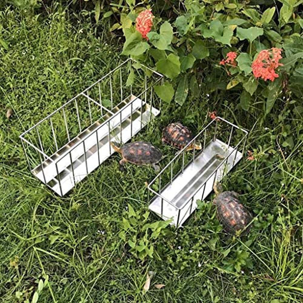 Cuenco Rectangular de Acero Inoxidable para Alimentos, Cuenco para Agua, Cuenco para Beber para Tortuga mascota-40CM