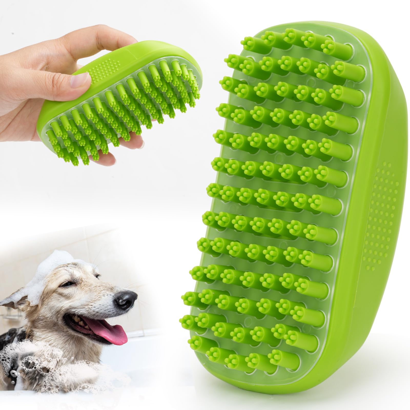 Bath Brush for Dogs and Cats, Massage Brush for Dogs and Cats, Pet Brush for Cleaning Short and Long Hair, Easy to Clean