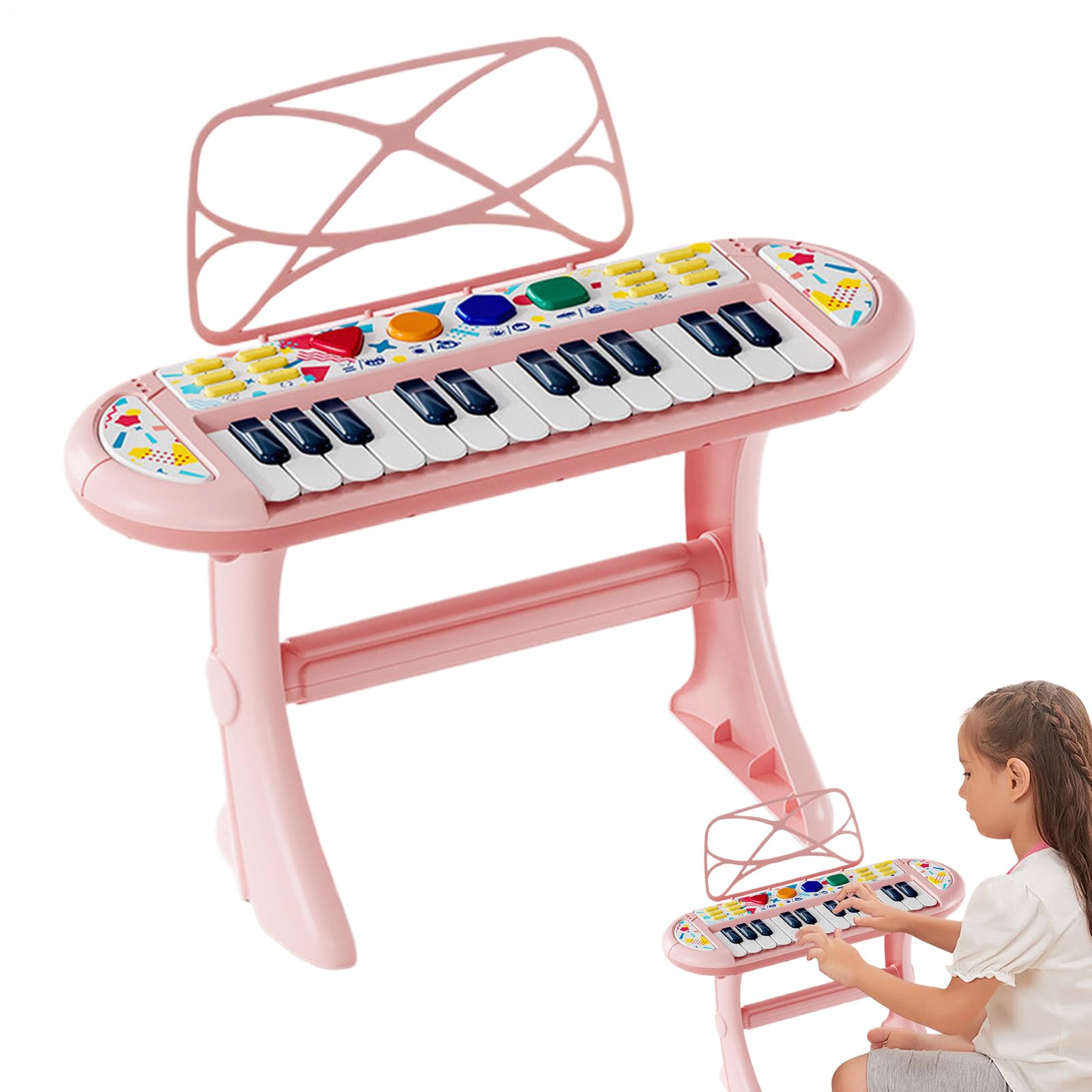 Teclado de Piano para Niños Instrumento Musical con Luz | Juguete de Teclado Piano Pequeño Para Alumnos y Estudiantes y Niñas y Preescolares y Sala de Estar y Dormitorio y Aula y