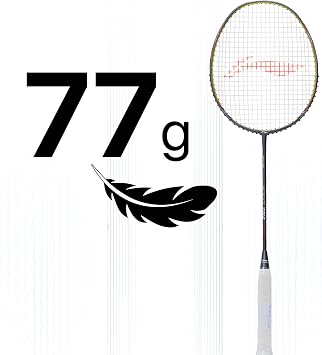 Li-Ning Wind Lite 700 II Carbon Graphite Badminton Strung Racket with Full Racket Cover (Dark Grey/Lime)
