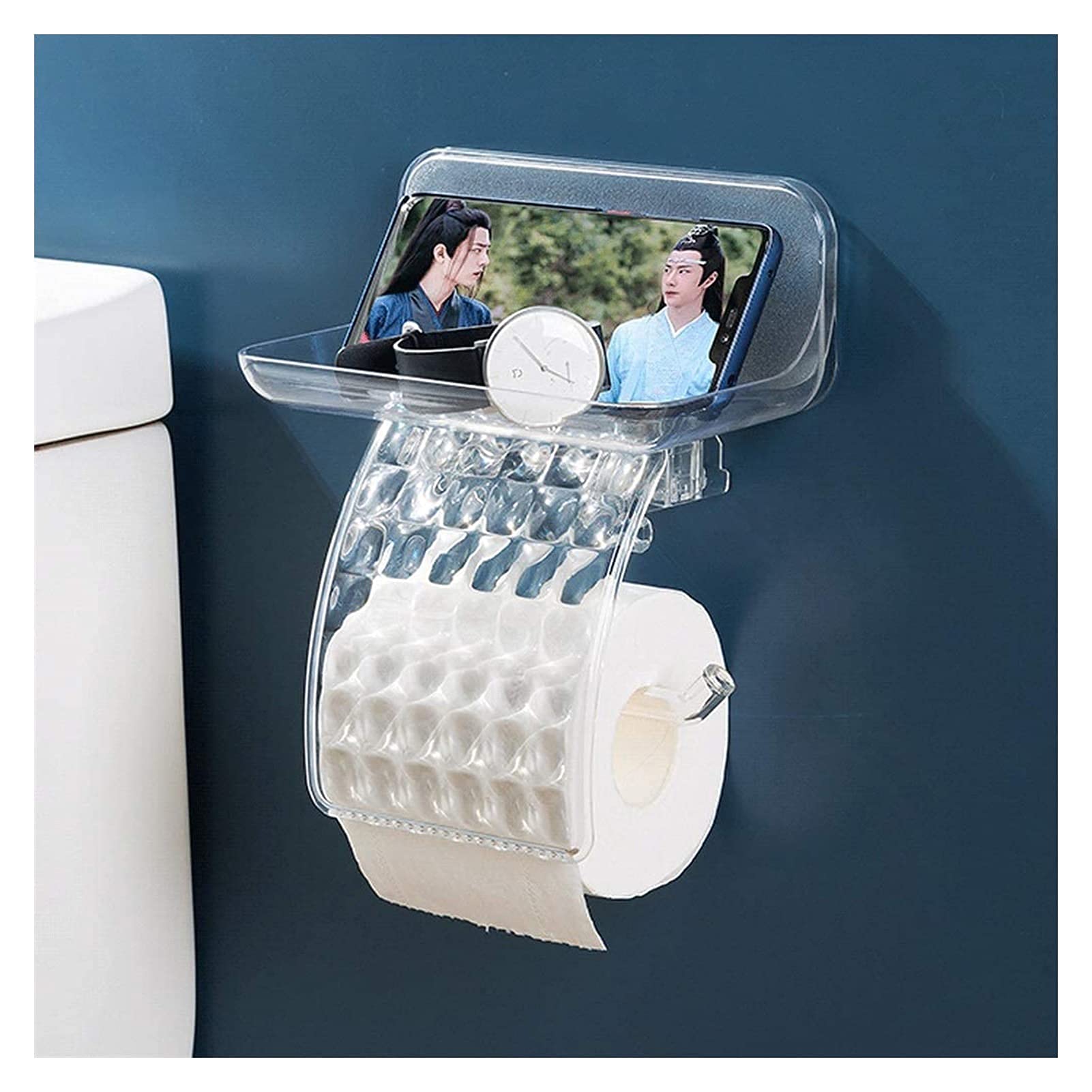 トイレットペーパーホルダーバスルーム用クリアティッシュロールディスペンサー Amazon.co.jp: トイレットペーパーホルダーバスルーム用クリア