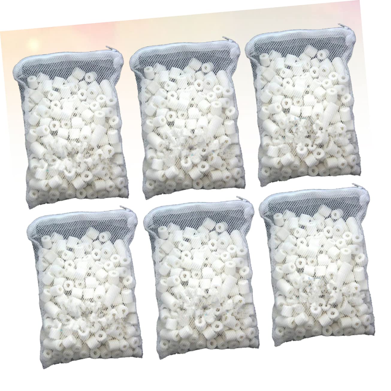 Generic 6 Opakowań Kulkowych Bioporowatych Ceramicznych Mediów Do Akwarium Z Pierścieniem