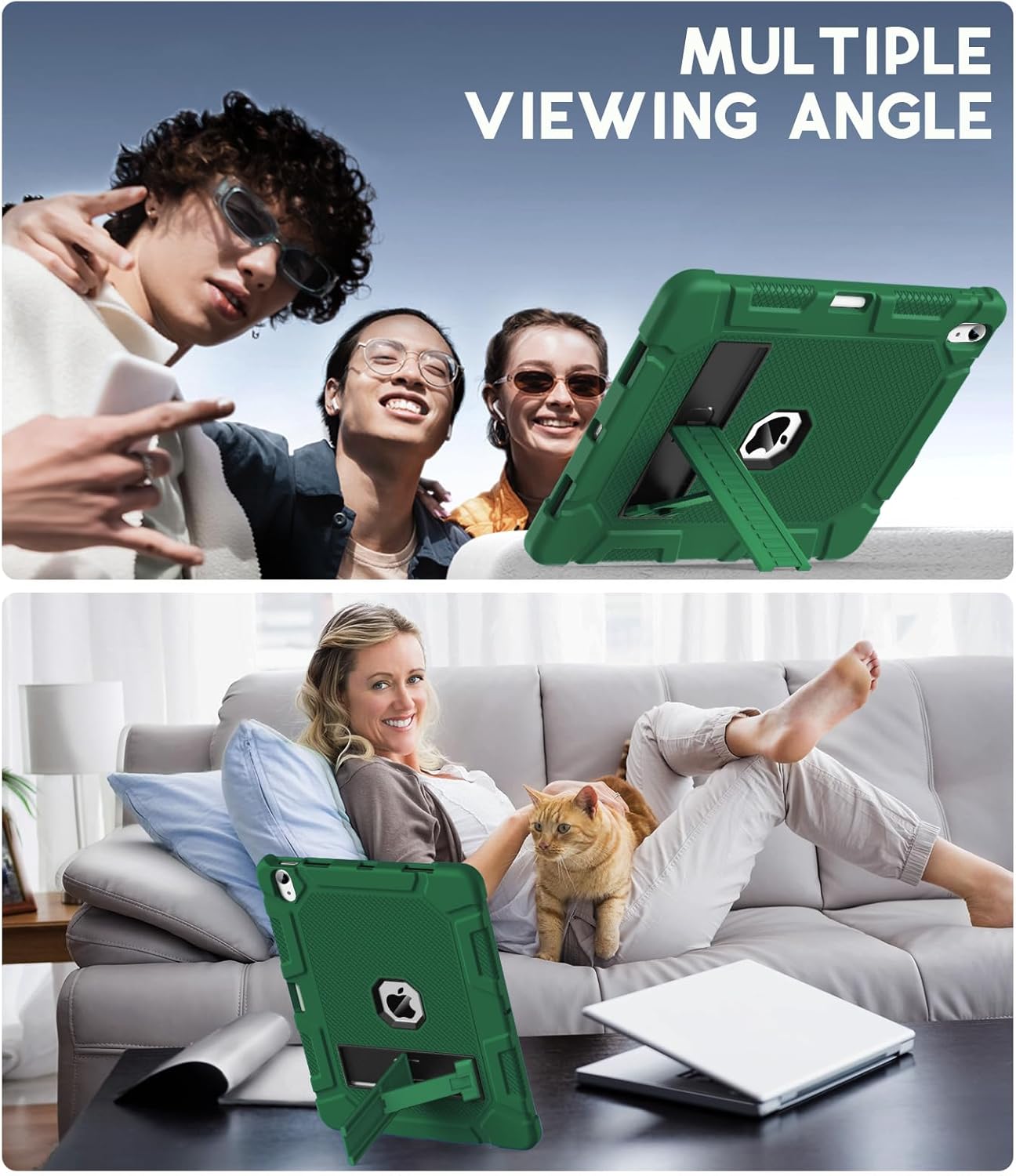 Case for iPad Air 13-inch (M3/M2) 2025/2024, [Built-in Pencil Holder] Heavy Duty Shockproof Rugged High Impact Protective Case for 13 inch iPad Air (2025/2024 Version), Alpine Green - Image 7