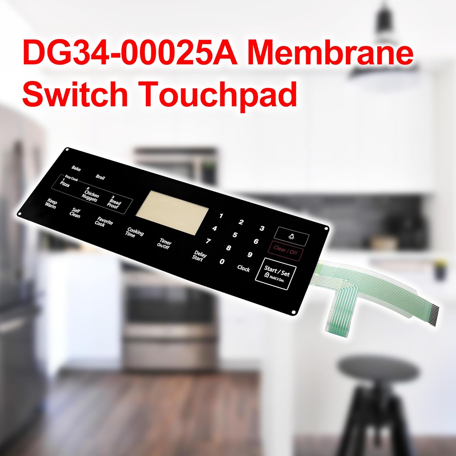 ShineUs DG34-00025A Membrane Switch Touchpad Compatible with Samsung Range Oven NX58F5300SS/AA, NX58F5500SB/AA, NX58F5500SS/AA，Replacement for PS8764897 AP5800759