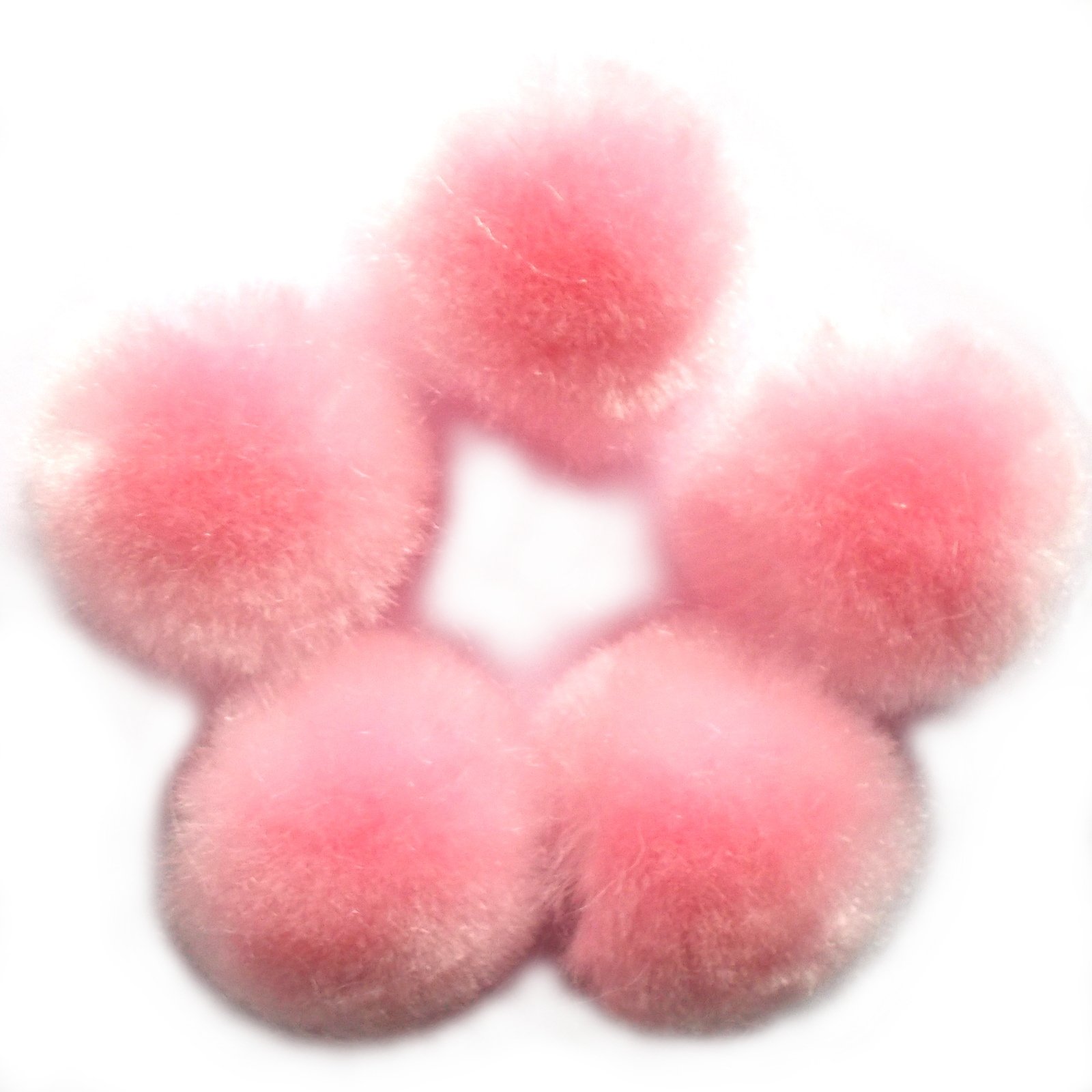 Pom Poms for Crafts 4cm Wide Pack of 5 (Pale Pink)
