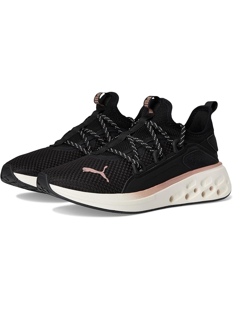Black PUMA Softride Frequence Lace Fleck Shoes