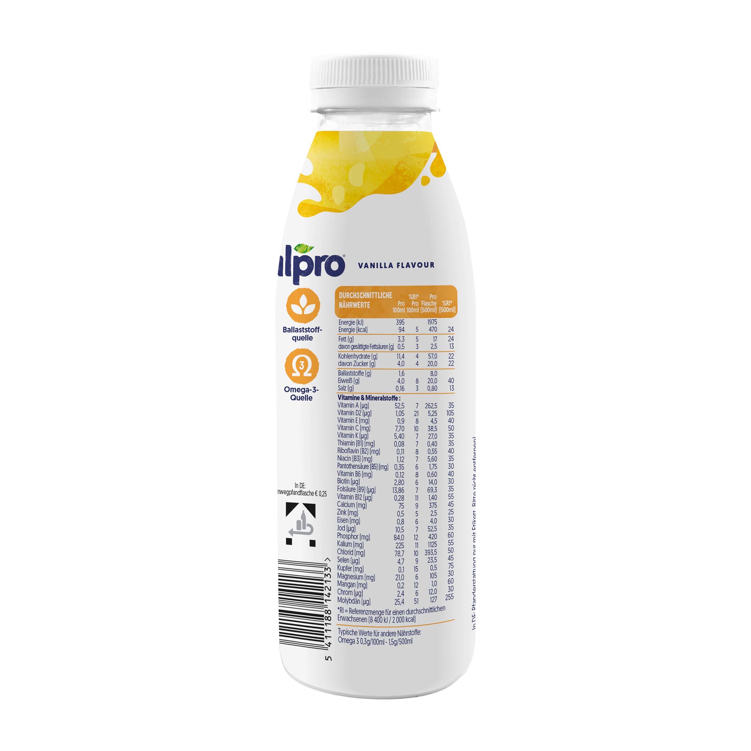 Alpro Meal To Go Vanillegeschmack – Proteinreiche Trinkmahlzeit – 6 x 500 ml
