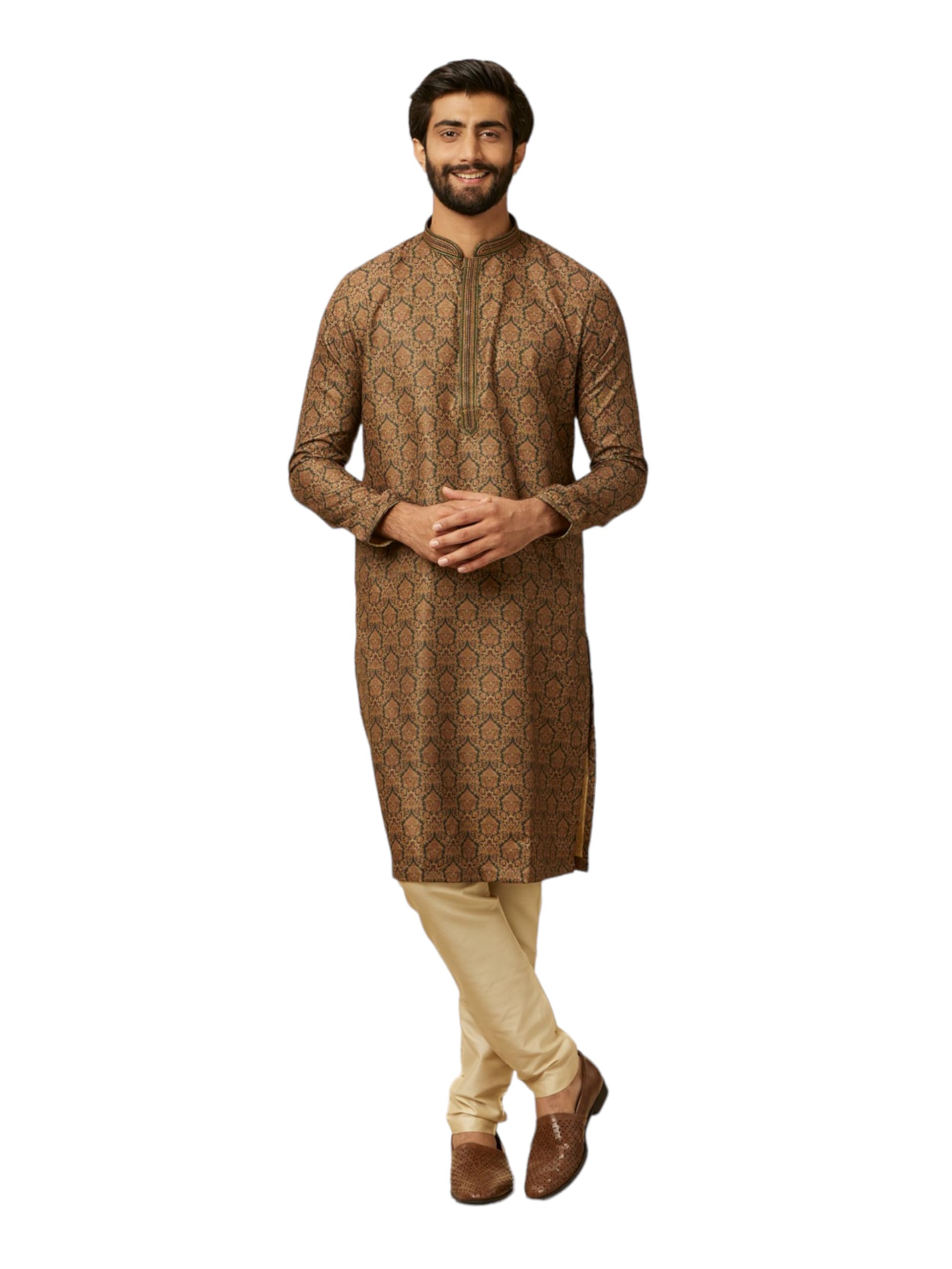 manyavar Men's Digital Printed Kurta Pyjama Set (2pcs)-picture-52