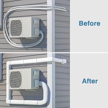 3 10Ft Mini Split Line Set Cover, PVC Air Conditioner Line Set Cover Kit
