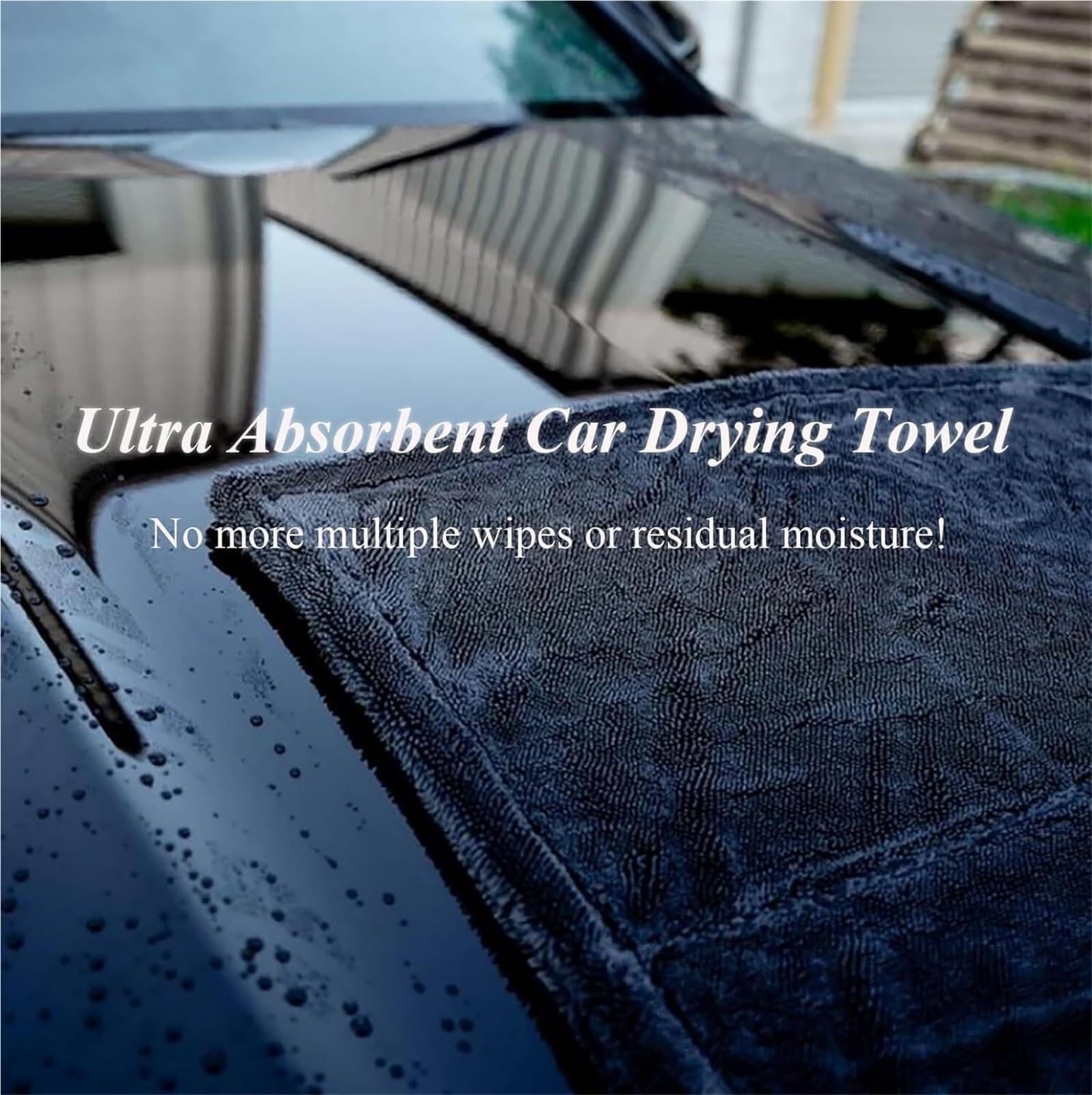 Toalla de secado de bucle trenzado, toallas de secado de microfibra for coches, paño de microfibra sin rayas, toalla de secado de coche extra grande ultra absorbente for coches(1pcs,60*90cm)