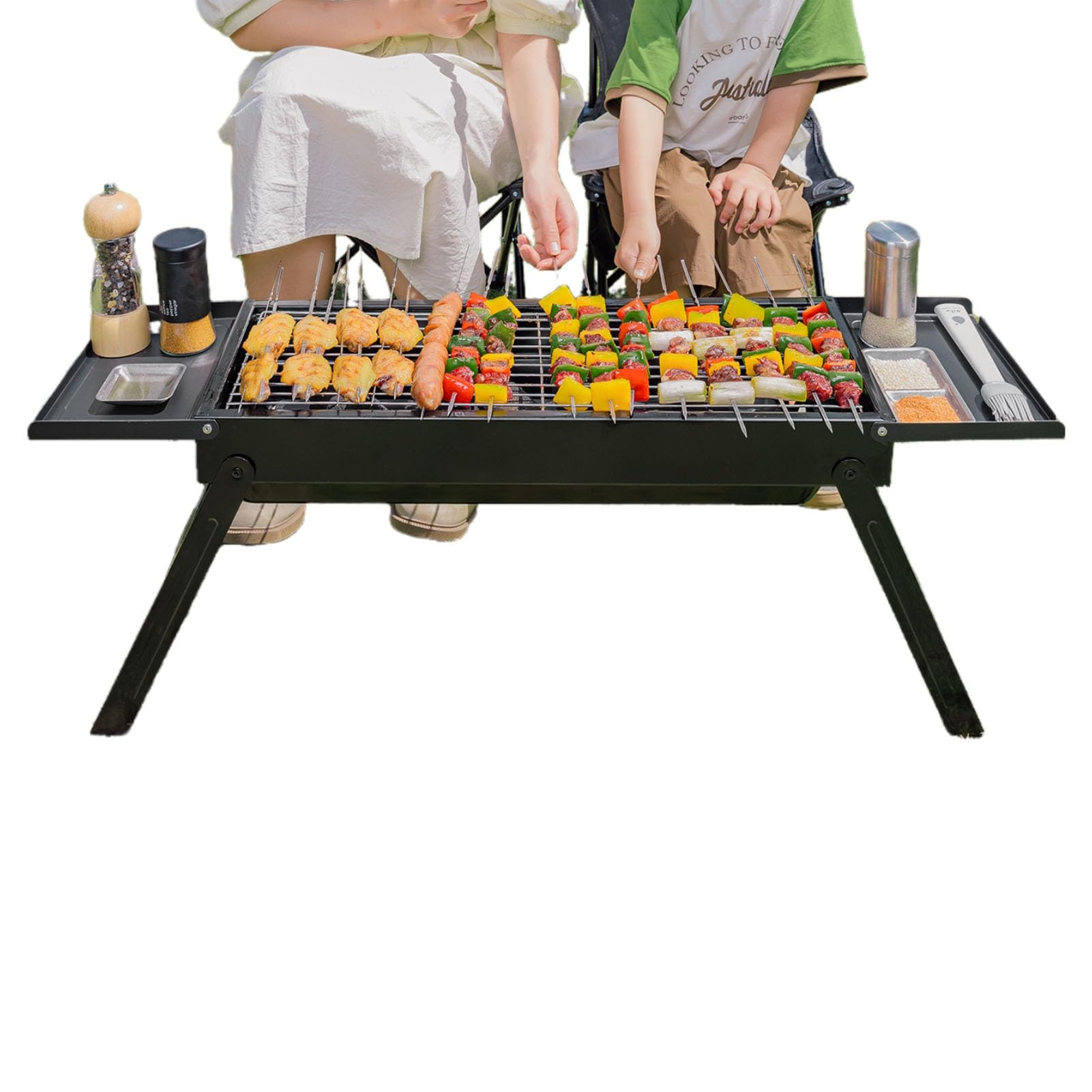Barbecue BBQ extérieur au charbon de bois pour pique-niques en famille