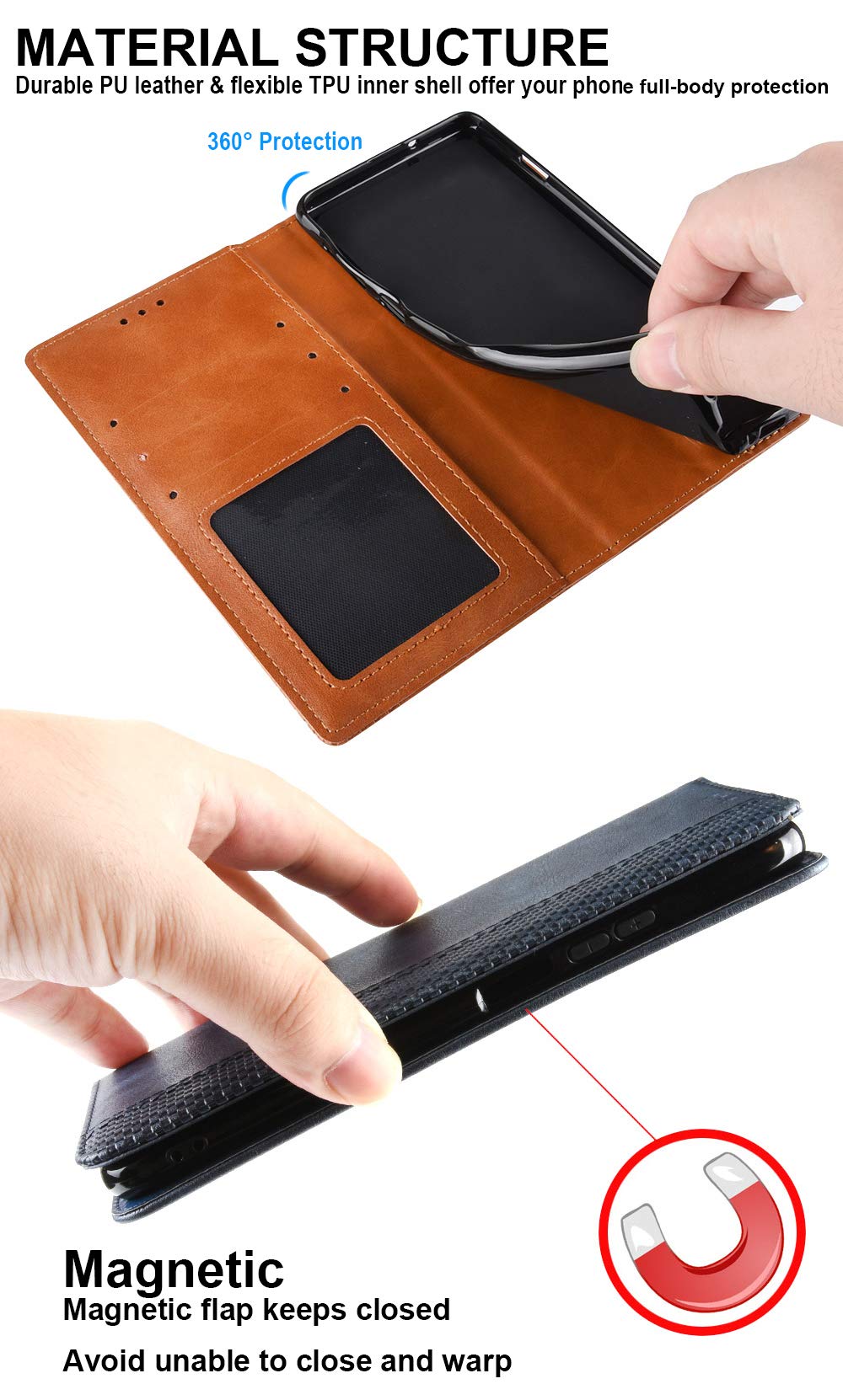 Cover per Vivo V21 5G, Custodia Portafoglio Pelle Sintetica con TPU, Supporto Stand, Slot per Schede e Protezione Integrale Adatto per Vivo V21 5G Cellulare, Blu