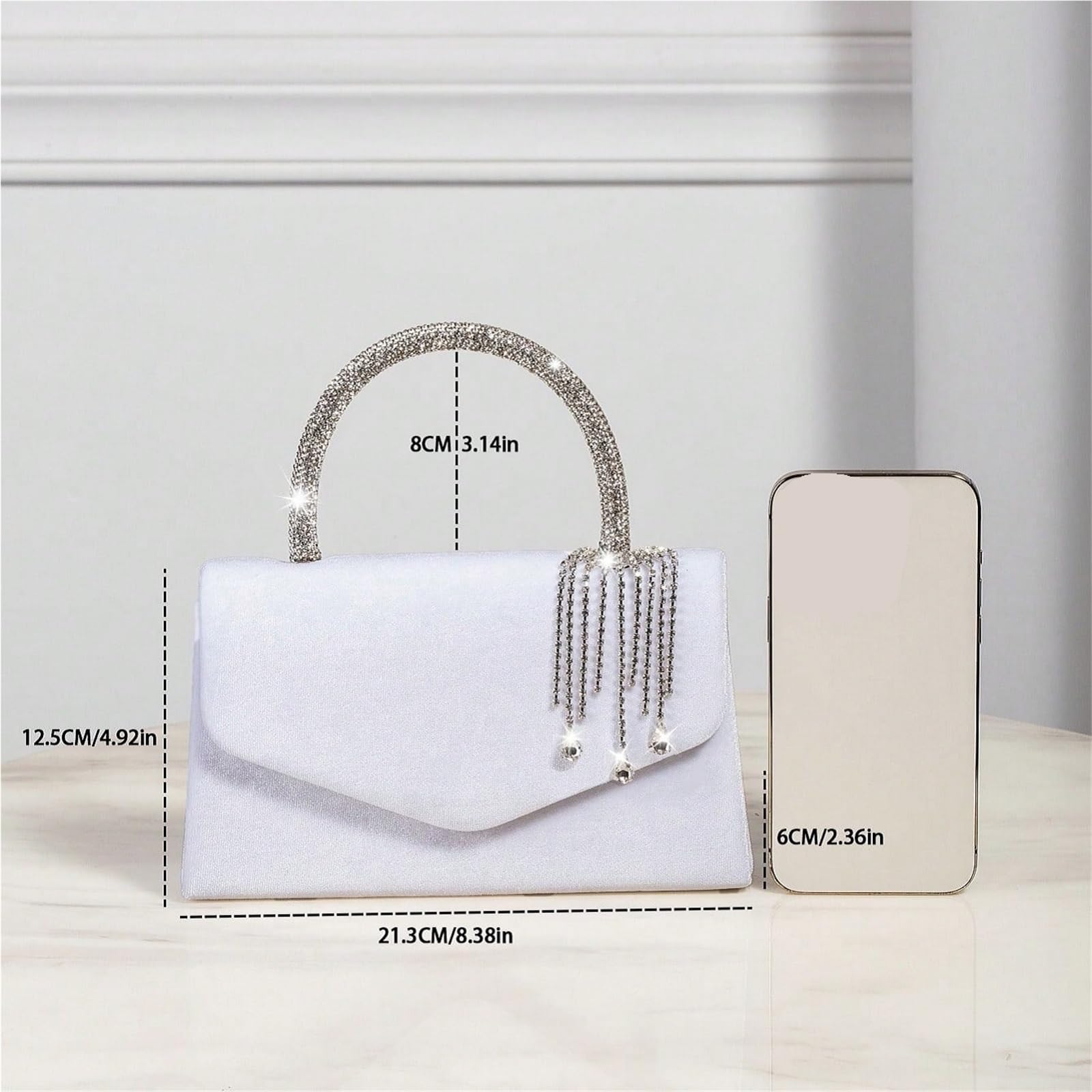 Borse Con Strass Borsa elegante e alla moda, graziosa pochette in velluto con nappa, borsa for ragazze festaiole, donna, adatta for feste, balli studenteschi, banchetti