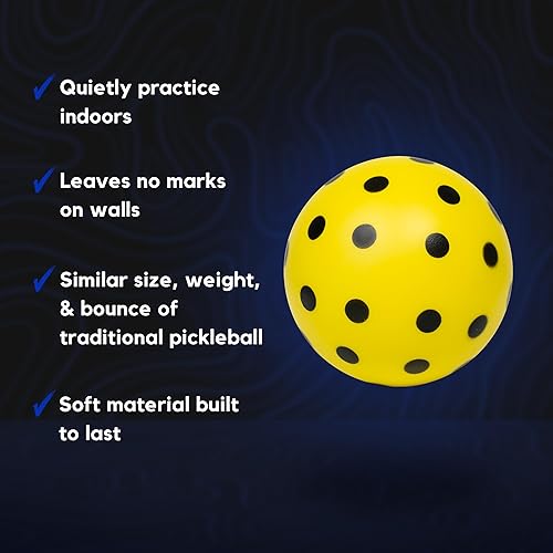 Miniatura 4 de Pelotas de pickleball silenciosas Soft Strike - El mejor juego de espuma silenciosa para la práctica de pickleball en interiores y exteriores. Bolas